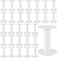 HAKZEON 30 Pack 3.7 Inch White Plastic Empty Spools, Durable Round Empty Plastic Wire Spool for Induction Coils Thread String Bobbin Rope Chain Storage