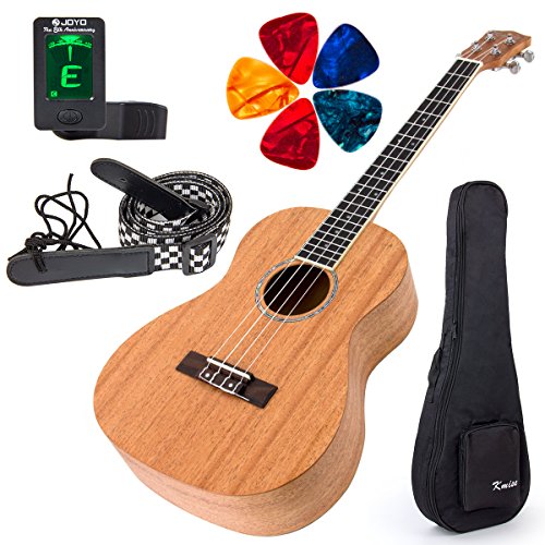 Baritone Ukulele 30 Inch GCEA Ukelele Kit (Ukele Black Gig Bag Tuner Strap And Uke Picks)