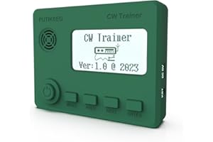 PUTIKEEG Mini CW Trainer Morse Code Trainer with Display, Moore Simo Wales Code Shortwave Radio Telegraph Key Car Key Learning CW Radio for Telegraph Practice with Charging Cable(Green)
