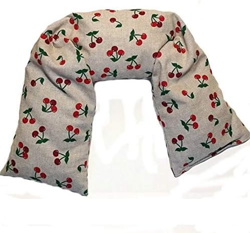 Cushion with Linen Seeds and Lavender Flowers for Aromatherapy Insect Bites Stress (960gr. - 58x13cm Removable Cover) - Cherry Handmade in Emilia Romagna