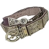 Roman She-Wolf Leather Belt with Solid Brass Casted Plates & Badge, Medieval Costume Accessory for Cosplay LARP Historical Reenactments Prop