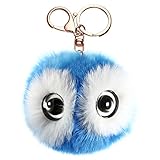 HENGSONG Cartoon Panada Big Eye Keychain Handbag Key Ring Car Key (Blue 1)
