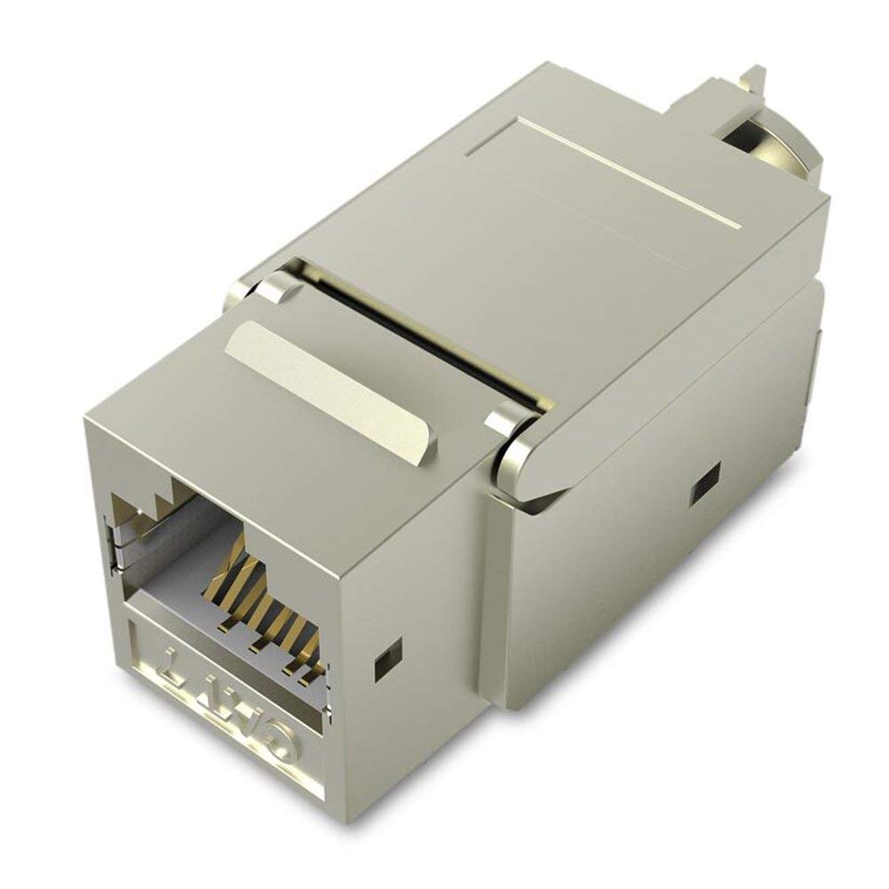 VENTION RJ45 Modular Jack, Cat7 Cat6 Cat5 RJ45 8P8C Network Keystone Jack RJ 45 socket In-Line Coupler Female to Female Metal Shell High Shielding Coupler Ethernet Cable Extender Adapter (5 pack)