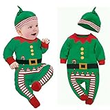 Fheaven Baby Clothes Outfits Boy Girl Kids Romper Hat Cap Set Christmas Gift for 0-24M (size:80(Age: 6-12Months), Green)