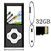 Tomameri - Portable MP3 / MP4 Player with Rhombic Button, Including a 16 GB Micro SD Card and Support Up to 64GB, (Blacklightblack-in-TenderpinkButton)