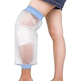Zoyehoo Waterproof Knee Cover for Shower Adult After Surgery, Upgraded Knee Surgery Shower Cover Watertight Cast Protector for Replacement Surgery Wound Burns Broken, Soft Stretchy Reusable