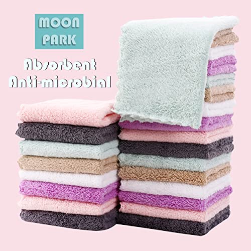 MOON PARK Baby Washcloths, 24 Pack 8x8 Inches, Small Burp Cloths and