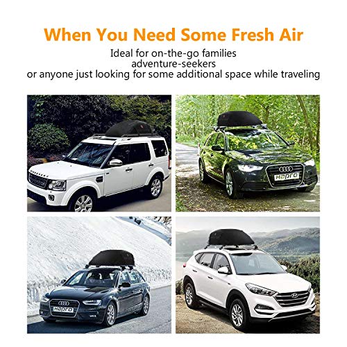 Waterproof Rooftop Cargo Carrier - Heavy Duty Roof Top Luggage Storage Bag Perfect for Car, Truck, SUV, Van with/Without Rack - 15 Cubic Feet - Thumbnail 6