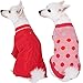 Blueberry Pet Pack of 2 Winter Coziness Warm Tone Dog Sweaters with Polka Dot and Classic Cable Knit Pattern, Back Length 16