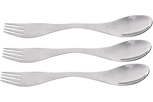 COSMOS Pack of 3 Stainless Steel Sporks for Household Use Camping Travel