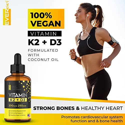 (2 Pack) Liquid Vitamin D3 with K2 Vitamin D3 Drops 10000 IU