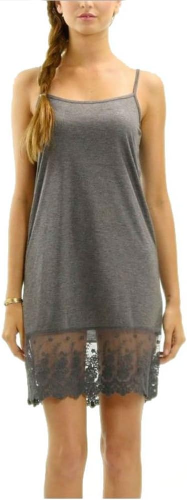 Melody Women's Solid Knit Lace Full Slip Dress - Skirt Extender