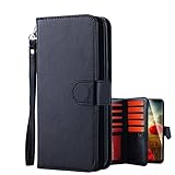 Galaxy S8 Case, LONTECT PU Leather 9 Card Slot Wallet Folio Case with Detachable Magnetic Hard Case for Samsung Galaxy S8 - Black