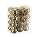 SODIAL(R) Ornament Ball 24Pcs Chic Christmas Baubles Tree Plain Glitter Xmas Ornament Ball Decoration Gold