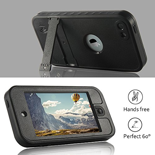 Comsoon iPod 5 iPod 6 Waterproof Case,[Dustproof Sweatproof][IP68 Certified]iPod Touch Defender Case Built-in Touch Screen & Kickstand for Both Apple iPod Touch 5th & 6th Generation - Thumbnail 3