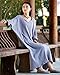 Soojun Women's Casual Cotton Linen Long Dress with Batwing Sleeve, Style1 Grey, One Size