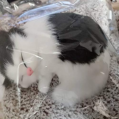 Automobile Activated Carbon Simulation cat Pets Ornaments Car Bamboo Charcoal Air Purifying Interior Decoration Creative Package in Addition to Formaldehyde and Odor Sleeping Puppy cat Doll (w b cat)