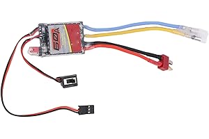 Zyyini Brushed ESC 60A Electronic Speed Controller Wide Compatibility for 1/16-1/10 Scale RC Cars, Trucks, 4 Wheel Vehicles,E