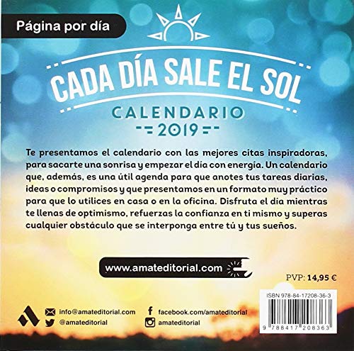 Calendario Cada dia sale el Sol 2019 (Spanish Edition)