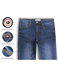 Pantalones vaqueros elásticos modernos de cintura alta para dama