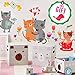 Cat Wall Stickers for Kids - Baby Vinyl Home Décor - Cute Animal Decals for Bedroom Playroom