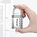 ORIA Combination Padlock, 4 Digit Combination Lock, Metal and Plated Steel Material for School, Employee, Gym or Sports Locker, Case, Toolbox, Fence, Hasp Cabinet and Storage, Set of 2, Silver