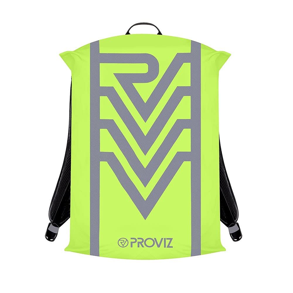 Proviz Classic Waterproof Reflective Backpack Rucksack Cover 35L, Hi Visibility Rain Cover, Yellow