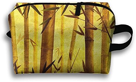 Women's Travel Case Cosmetic Storage Bags Bamboo Wallpaper Background Patterns Love Makeup Clutch Pouch Organizer Bag Pencil Holder