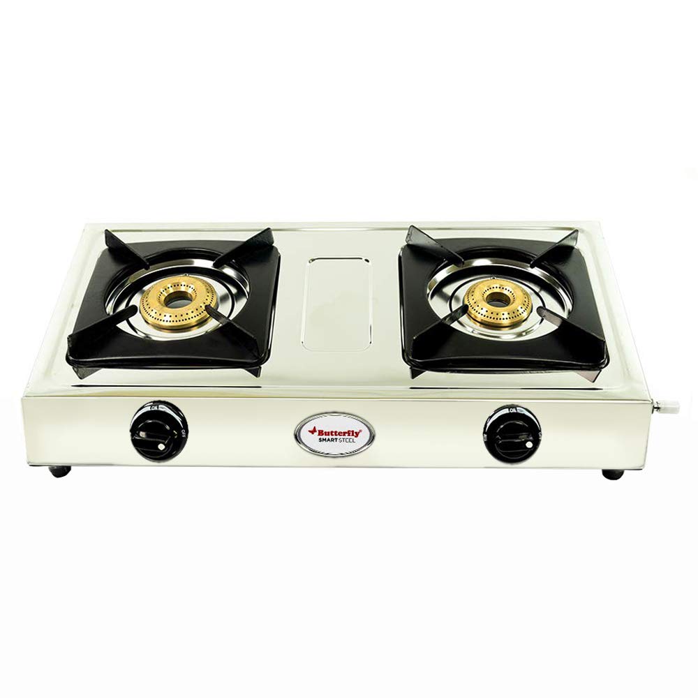 Butterfly Stainless Steel Smart 2 Burner Gas Stove Delsheaven