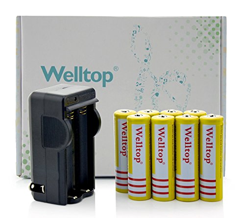 WelltopÂ® 8Pcs 3.7V 18650 5000mah Rechargeable Lithium Battery with Battery Charger