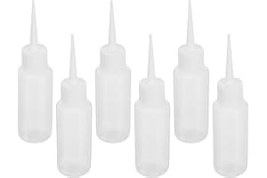 Kichvoe 6pcs 50ml Multipurpose Semi- Pe Plastic Squeeze Bottles with Pointed Mouth for Beauty Seam