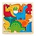 Dinosaur Puzzle 3D Wood Jigsaw for Toddlers & Kids Age 3 +, 9”x 9” x .5”, Bright Colorful Shape Sorting, Promotes Play Imagination Creativity & Learning, Non Toxic, Super Fun Gift