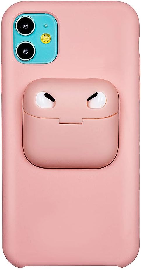 Peky 2 in 1 Case for iPhone 11 Pro Max & for AirPods Pro,Shockproof Protective Cover Ultra Slim Liquid Silicone Gel Rubber Case for iPhone 11 Pro Max with Wireless Headset Protection Case