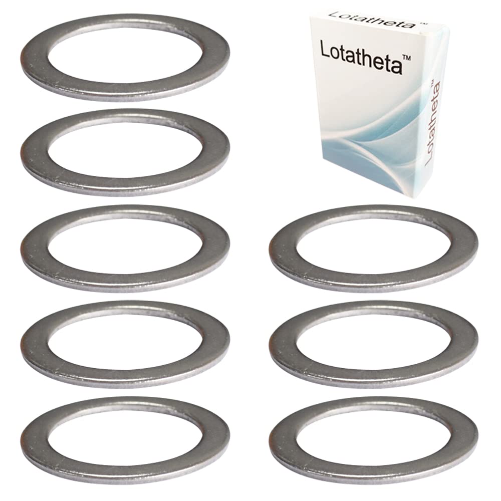 Lotatheta 8 x Pedal Washers 20mm x 15mm w/ 1mm Thickness Stainless Steel Replacement Silver for Moutain Bike Road Bike