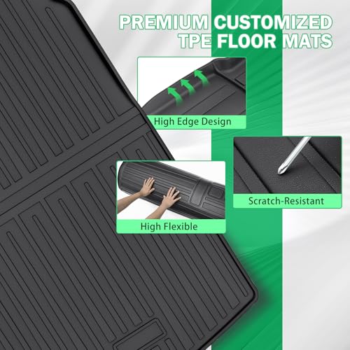 All Weather Cargo Liner & Backrest Mat for 2023-2025 2026 Honda CR-V (Include Hybrid) Non-Slip, Custom Fit Trunk Mat Tray Back Seat Cover Protector for CRV Accessories (Cargo Deck in Upper Position)