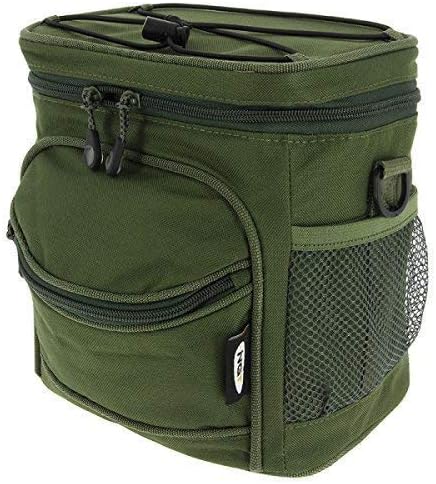 New Carp Fishing Camping XPR Insulated Cooler Bag Twin Zip Detachable Carry Strap, Green, 21.5 x 15 x 22 cm