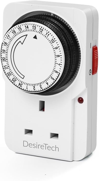 Desiretech Plug-in Timer Switch 24 Hour Segment Timer Up to 3120W White