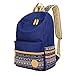 Artone Canvas Tribal Stripes Travel Daypack Campus Backpack With Crossbody Bag And Pencil Case Auqa Blue