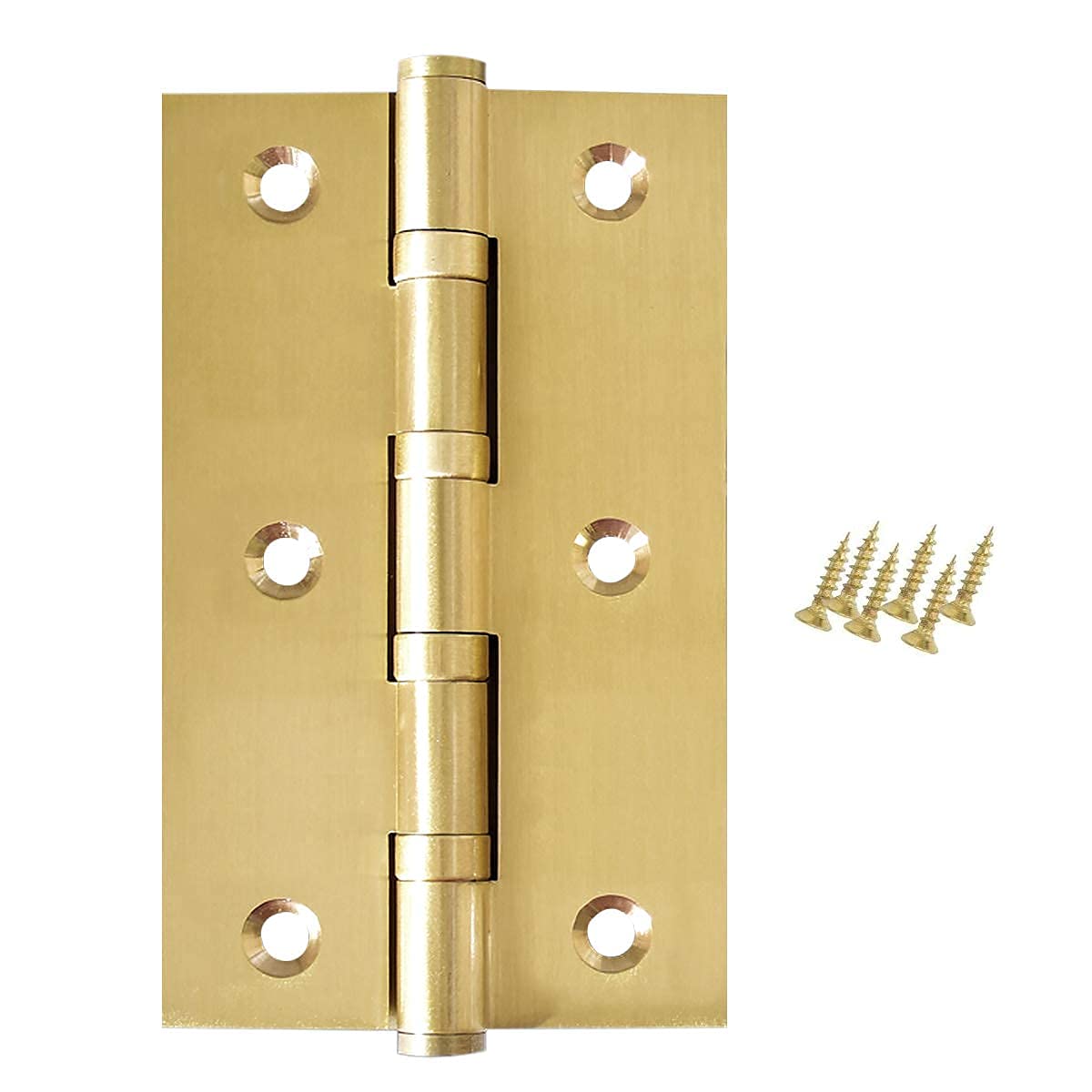 CattleyaHQ Brass Art Deco Cabinet Drawer Hinges, Polished, 4 Count, 50mm x 35mm