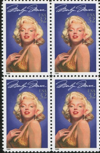 MARILYN MONROE ~ BLOCK OF 4 STAMPS ~ LEGEND OF HOLLYWOOD ~ #2967 Block of 4 x 32 US Postage Stamps