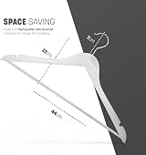 KEPLIN Wooden Coat Hangers 360 Rotating Hook 20 Pack White view 2