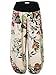 BaiShengGT Women's Floral Print Elastic Waist Harem Pants One Size Apricot-Floral