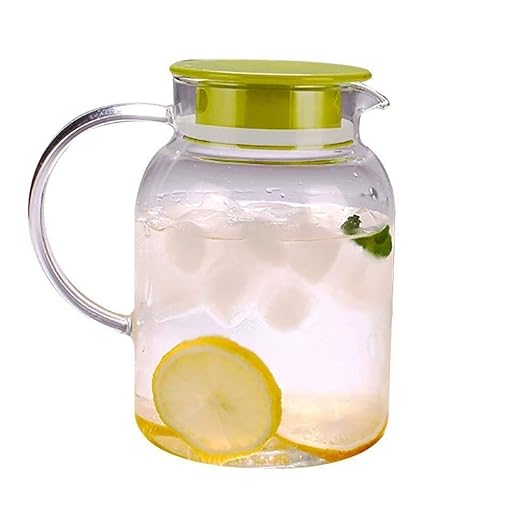 BB&ONE Jarra de vidrio con tapa, botella de agua de cristal, fácil ...