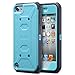 ULAK iPod Touch 6th Generation case with Screen Protector, Belt Clip Holster Kickstand Shockproof Fullbody Protective Case Bumper Hard Cover for Apple iPod Touch 5/6th/ 7th Generation, Blue