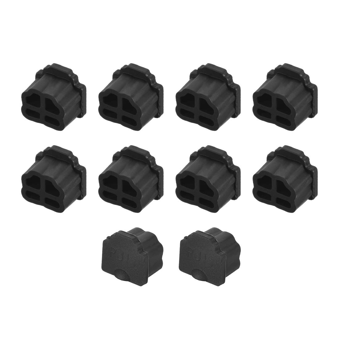 sourcing map 10pcs RJ11 Silicone Protector Telephone Modular Port Anti Dust Cap Cover 9.5mmx7.5mm Black
