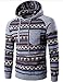 Acquaa Men Casua Ethnic Hedging Pocket Hoodies Sweater