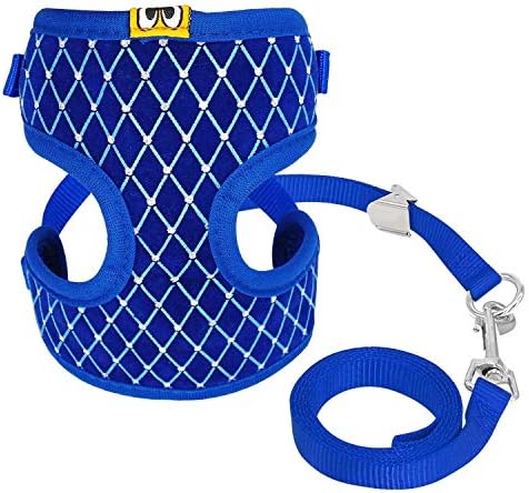 Cat Harness and Leash Set Rhinestone Breathable Cat Collar Harnesses Vest Pet Traction for Small Medium Dog Cat