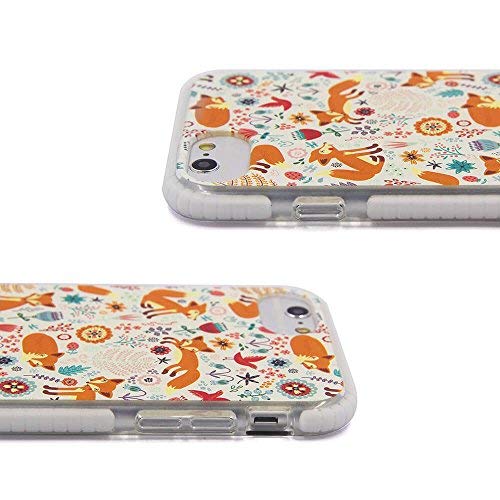 Cute Protective Kid Case for iPhone 6s 6 7 8 (White, with Glass Screen Protector) by LFX Tech