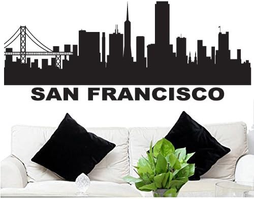 Wall Decal Sticker San Francisco Skyline 20" Tall 50" Wide in Black FGD Brand