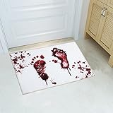 YJ.GWL Halloween Blood Doormat Welcome Door Mat Rug Indoor/Outdoor Mats Decoration Rug for Home/Bedroom(White)